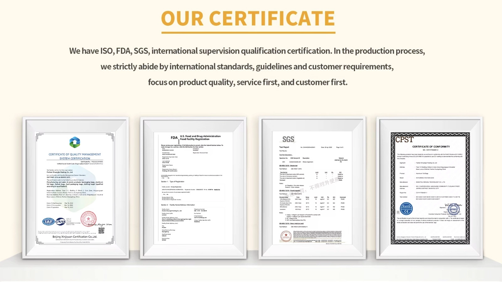 Certifications