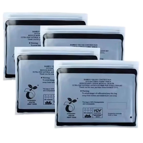 Biodegradation bag with resealable zipper, matte finish, and TÜV certified compostable material for custom packaging applications