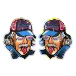 Custom mylar bags displaying full-color printed cartoon graphics on high-barrier laminated pouch material.