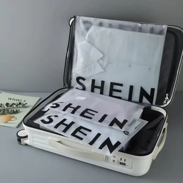 Transparent custom packaging bags for clothing used for garment storage and transport