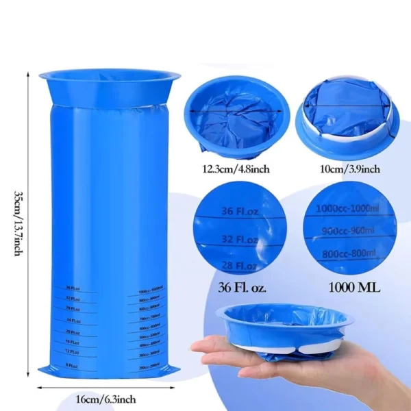 Leakproof vomit bags with wide opening and reinforced seal for medical and travel use