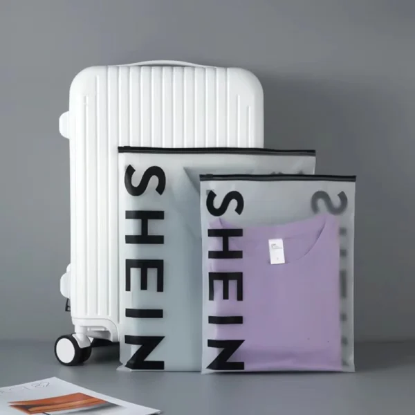 Resealable custom packaging bags for clothing with slider zipper and frosted surface