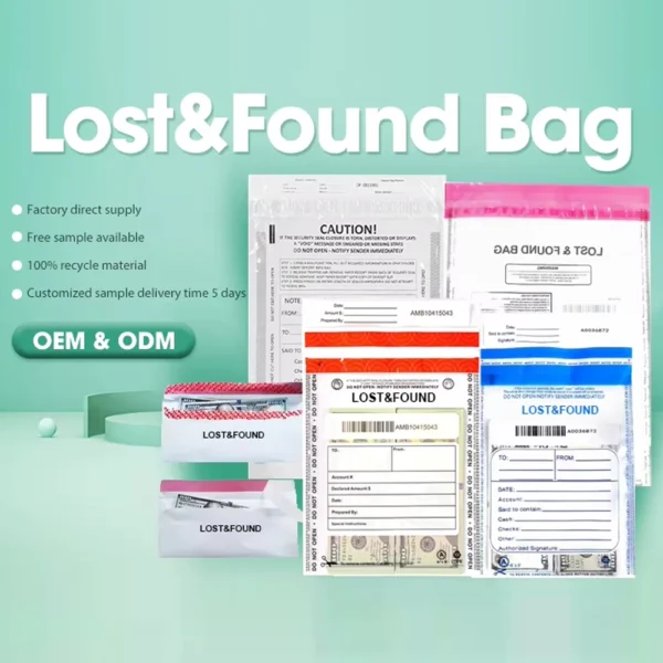 Hands demonstrating the sealing process of a security tamper evident bag with reinforced adhesive tape.