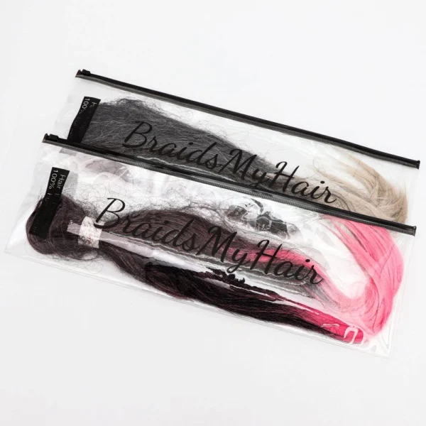 Wigs Hair packaging Bags holding hair bundles with custom printed brand logo